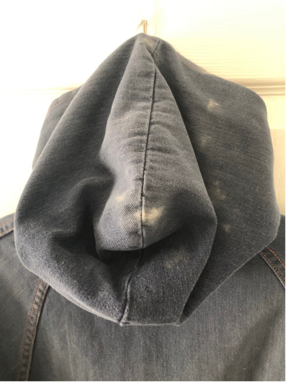 Vintage 70’s-80’s Denim Workwear Chore Jacket Cotton Plaid Lining Women’s Large - Picture 9 of 10